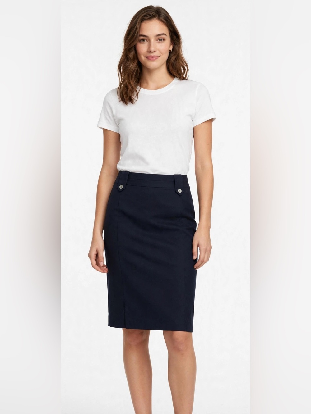 Banana Republic Navy Pencil Skirt Tailored Workwear Waist 15 Length 25